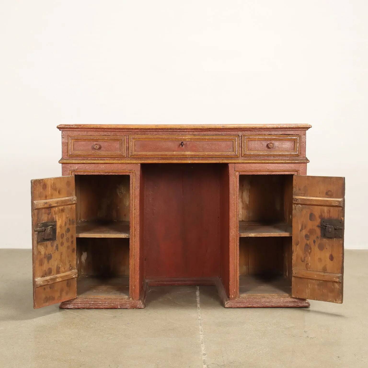 Antique poplar desk, Italy, 18th century