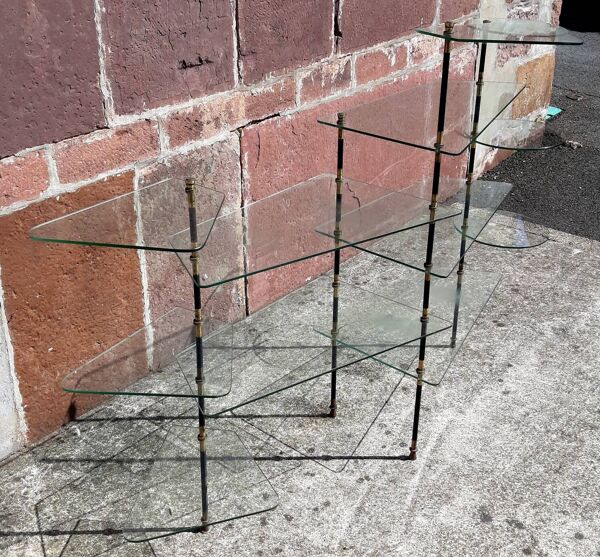 Etagère de vitrine (ou comptoir) en verre. (Années 50/ 60)