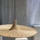 Large suspension, rattan luminaire in hat shape D:80cm