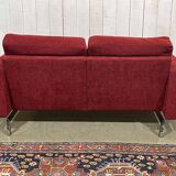 Canapé moderne en tissu et piètement chromé