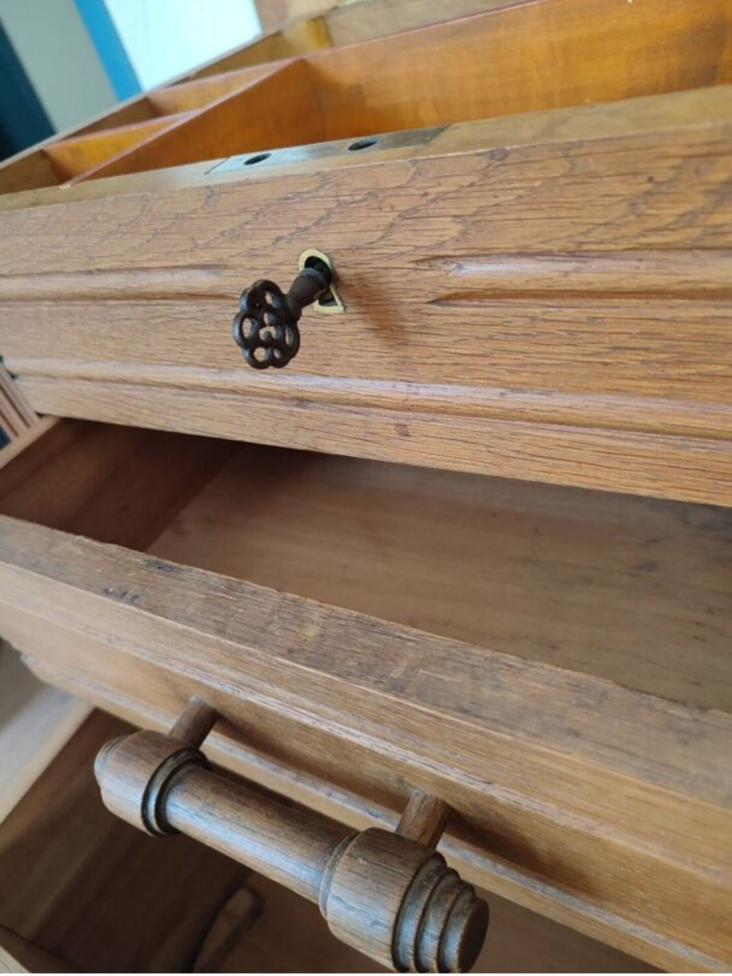 Antique oak worker