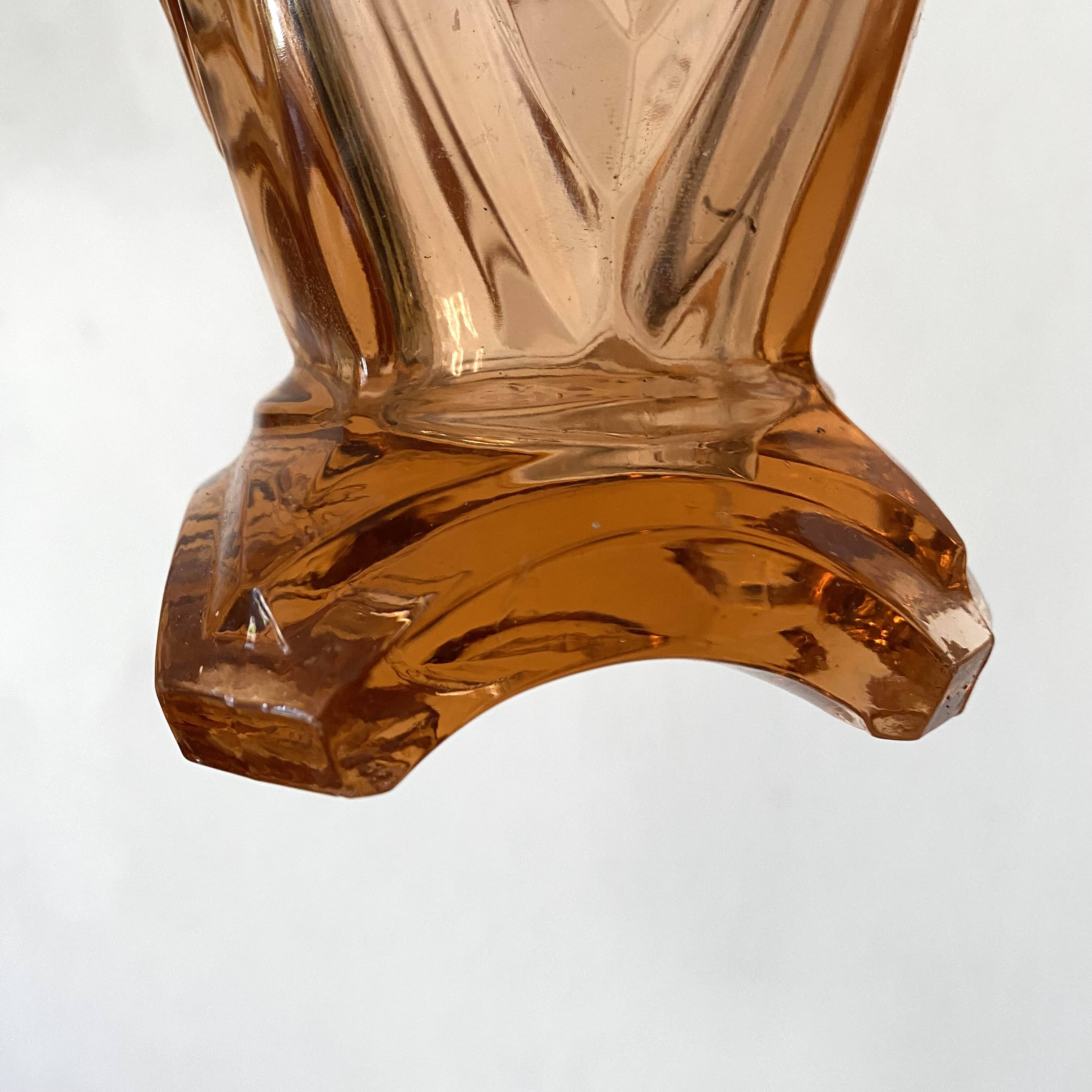 Tall pink art deco vase