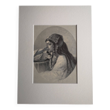 Old orientalist engraving - Gustav Richter - Late 19th century