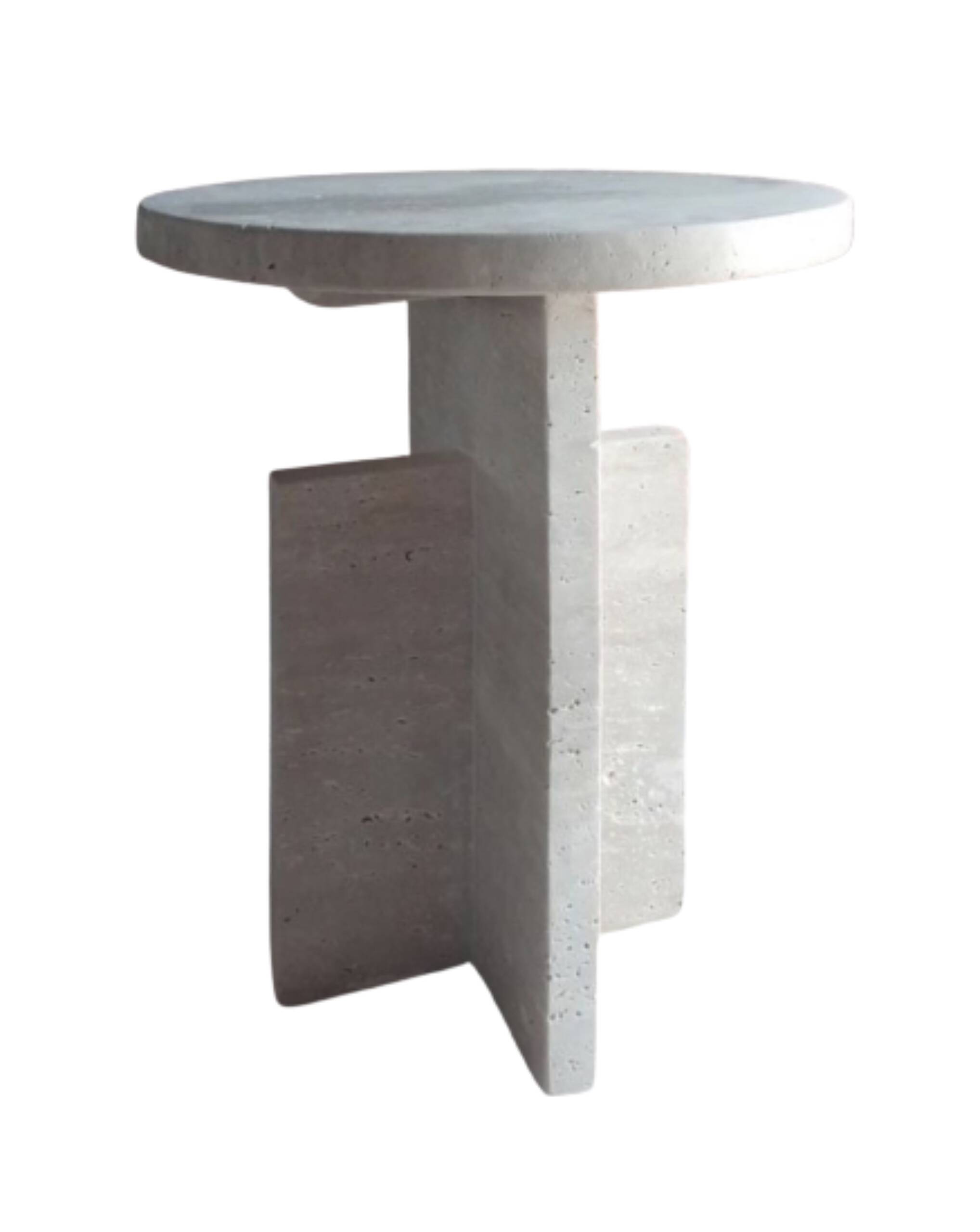 La Greca Side Table - Natural Travertine