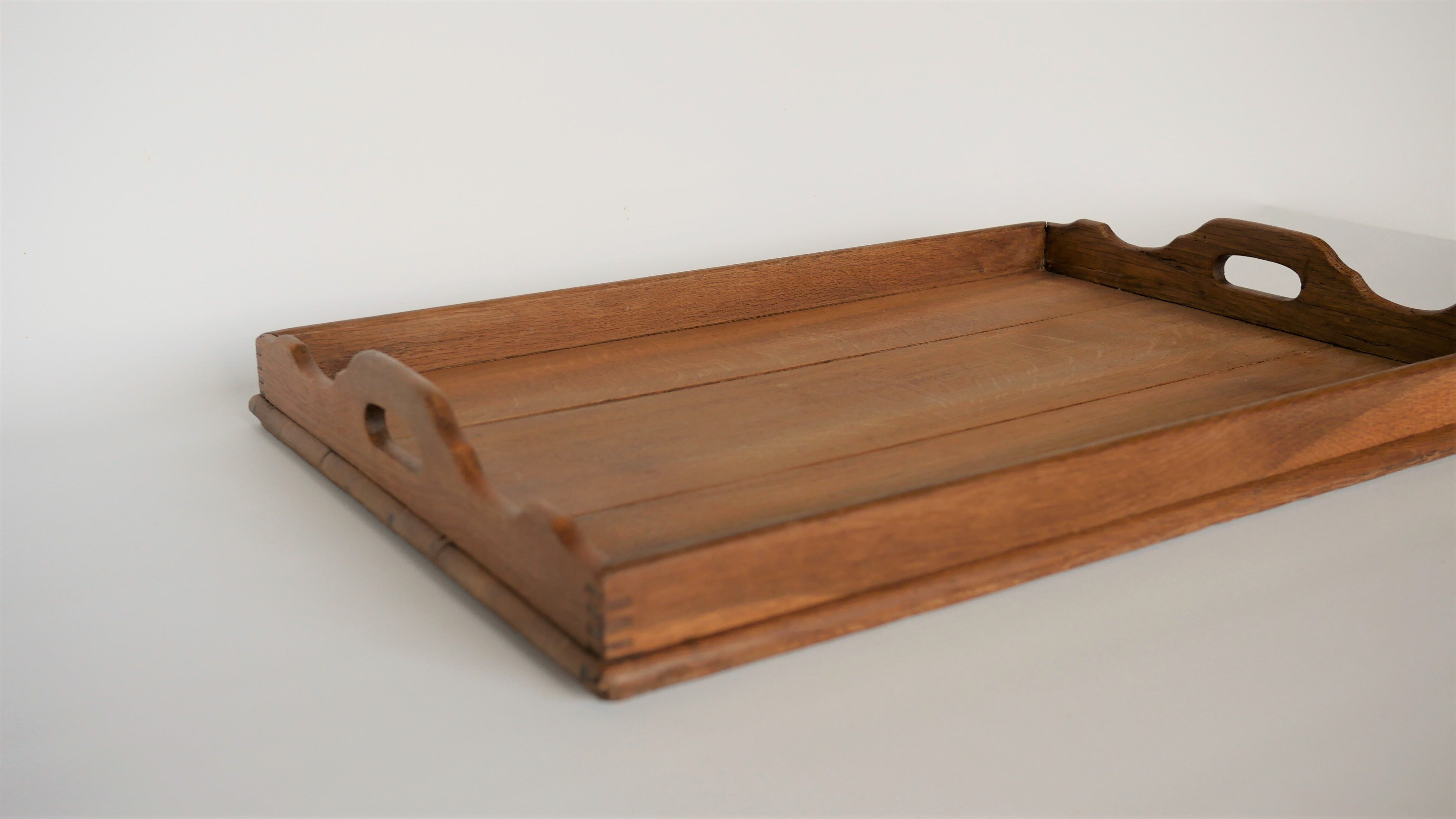 Vintage oak serving tray