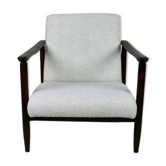 Fauteuil boucle blanche GFM-142 par Edmund Homa, années 1970