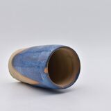 Lot de 3 vases grès émail bleu