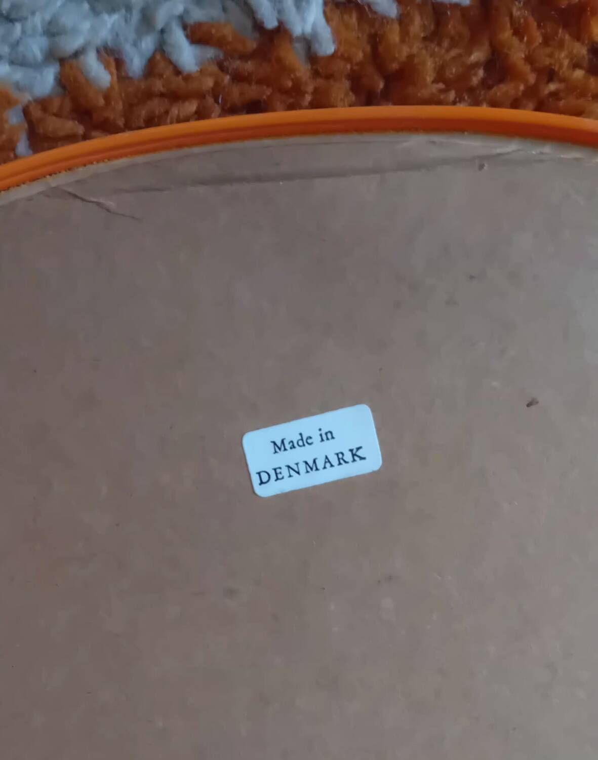 Round orange mirror seventies