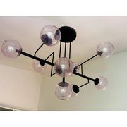 Contemporary Pink "Pulegoso" Spheres Murano Glass Sputnik Chandelier by Sim