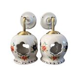 Pair of openwork ceramic wall lights