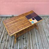 Rattan coffee table and magazine rack