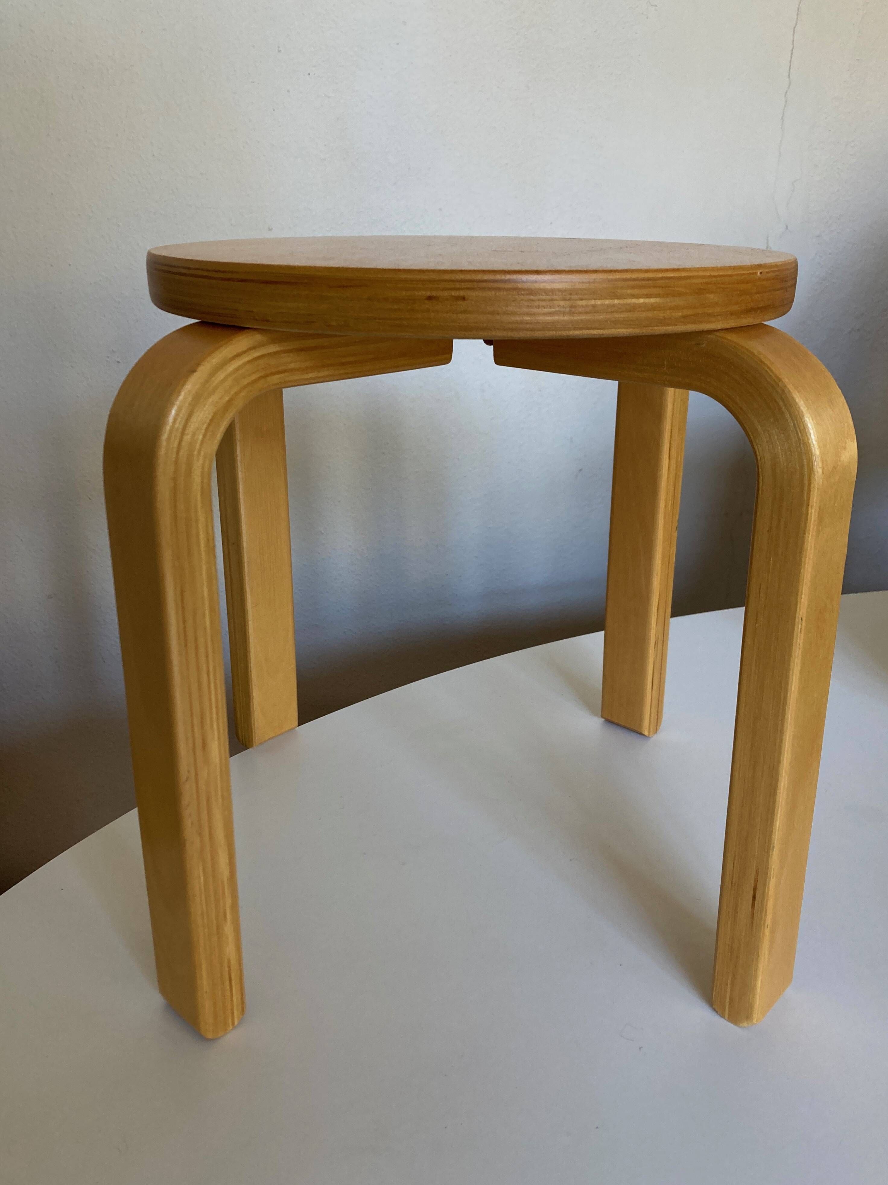 Scandinavian children's stool in plywood, Frosta Ikea 1980