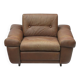 Fauteuil club Brazil style, cuir pleine fleur patiné