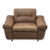 Fauteuil club Brazil style, cuir pleine fleur patiné