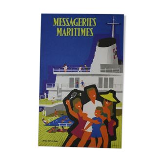 Tourism poster company messageries maritimes jean desaleux liner mm