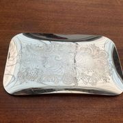 Vintage German floral metal plate by WMF