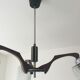 Scandinavian chandelier 60s in teak and molded glass
