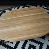 Asymmetrical oak coffee table