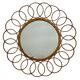 Round rattan mirror from the 1950s France