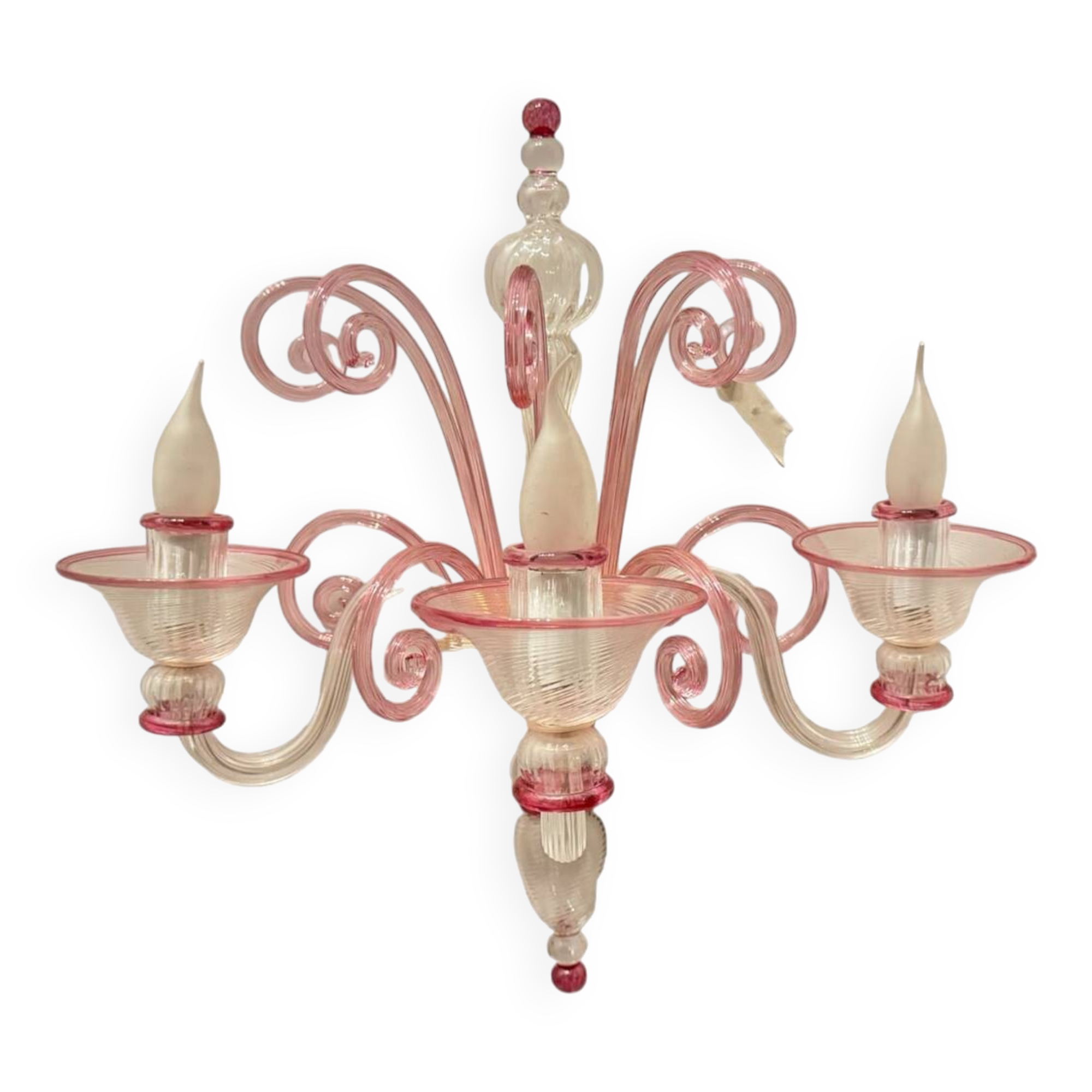 Large Single Pink Venetian Glass Sconce