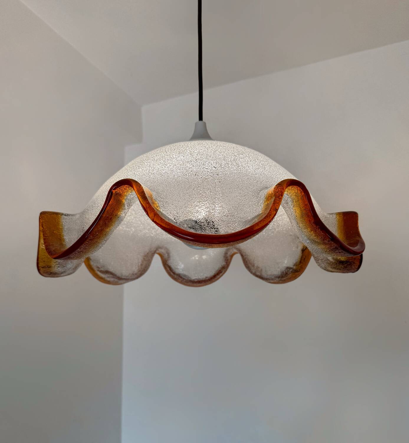 Murano glass flower pendant light from the 70s