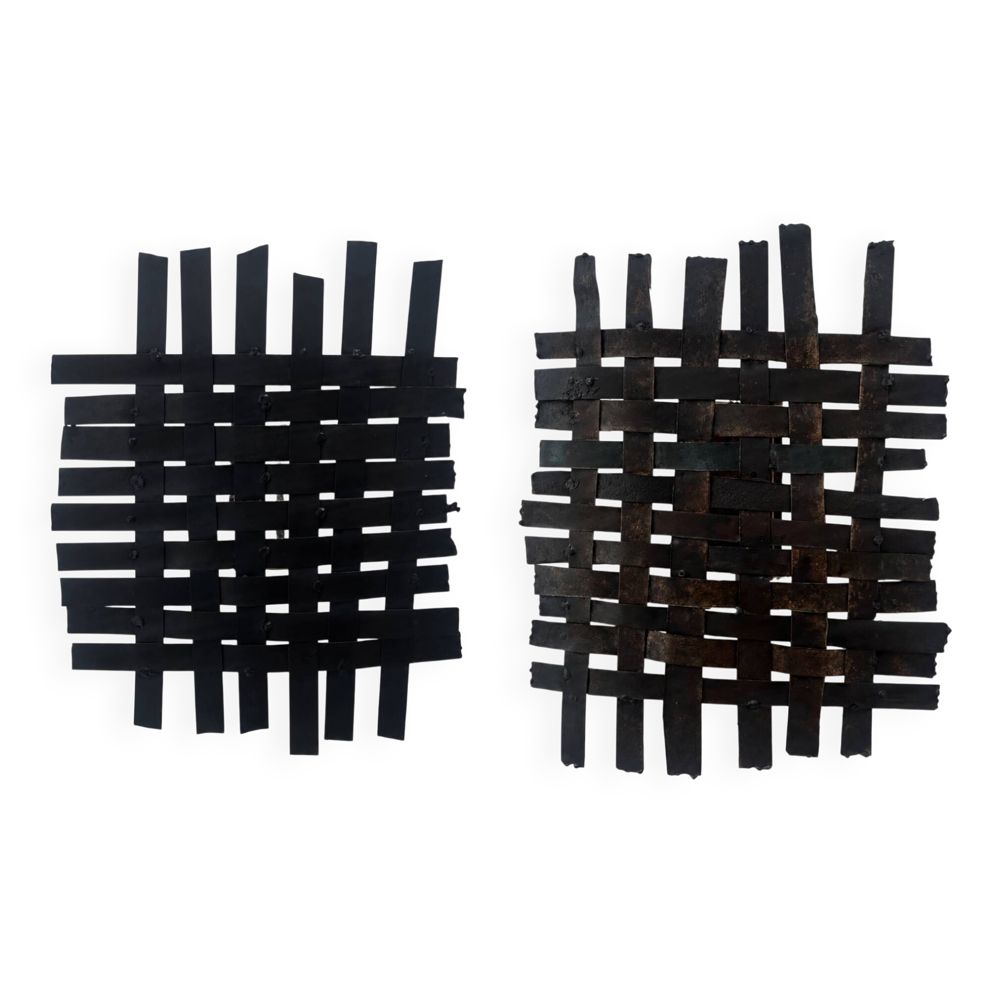 Brutalist wall lights pair 1980