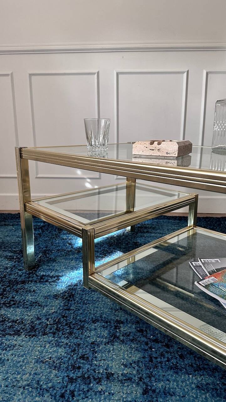 Vintage gold and silver coffee table