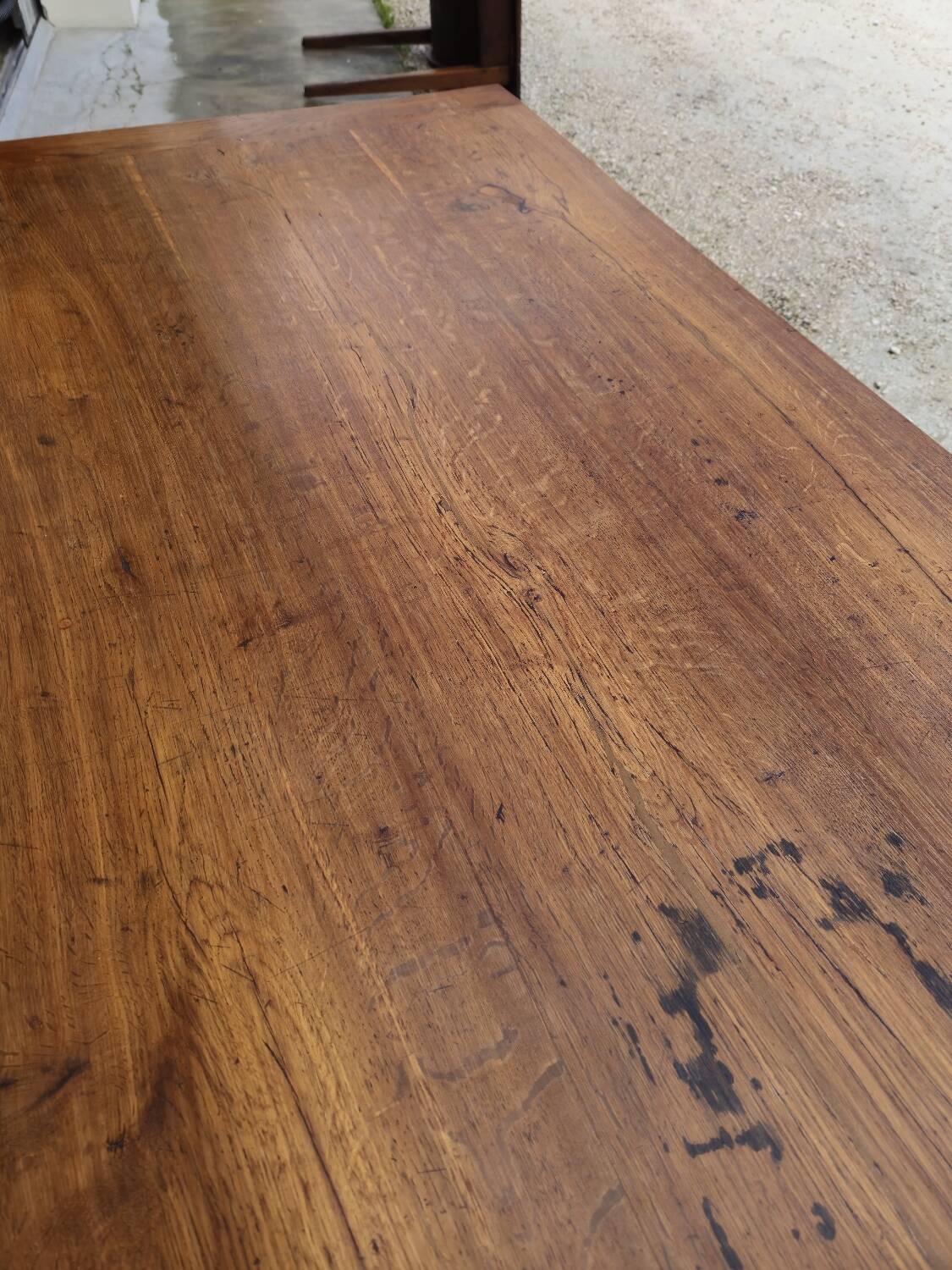 Antique rustic farmhouse table made in the 1900s - 1.54m