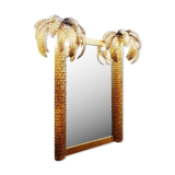 Large Palm Mirror and Lighting with Metal Palm Fronds Frame 175x205cm