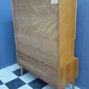 Highboard in two-tone wood with showcase part 1960s by Jitona Czech republic