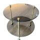 Brass and glass serving table with wheels — Art Deco style