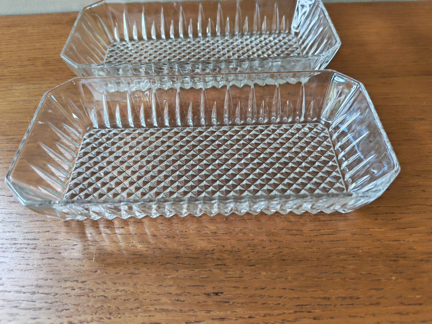 Ensemble de 4 raviers vintage en verre transparent