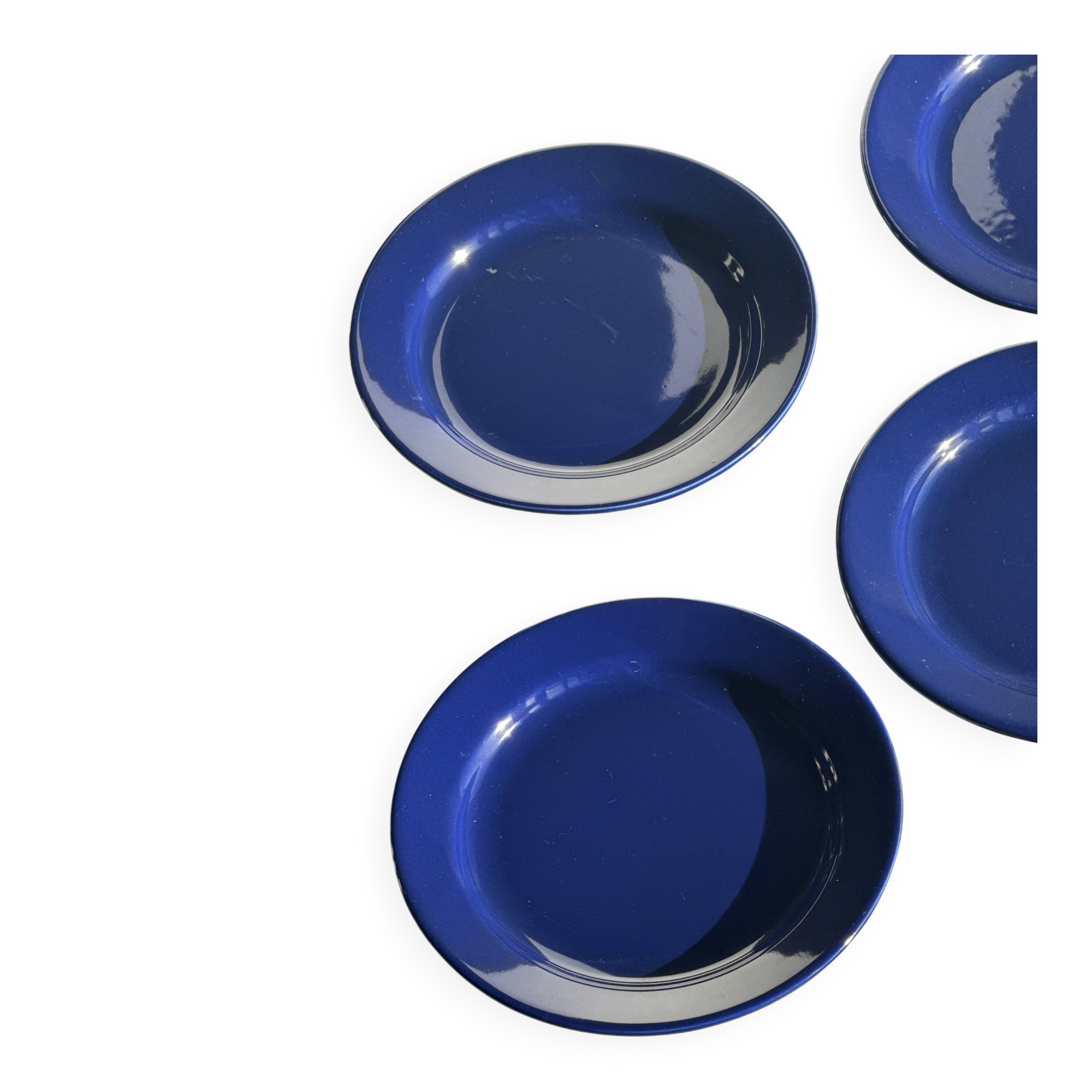 Set of 12 vintage blue ceramic plates D23