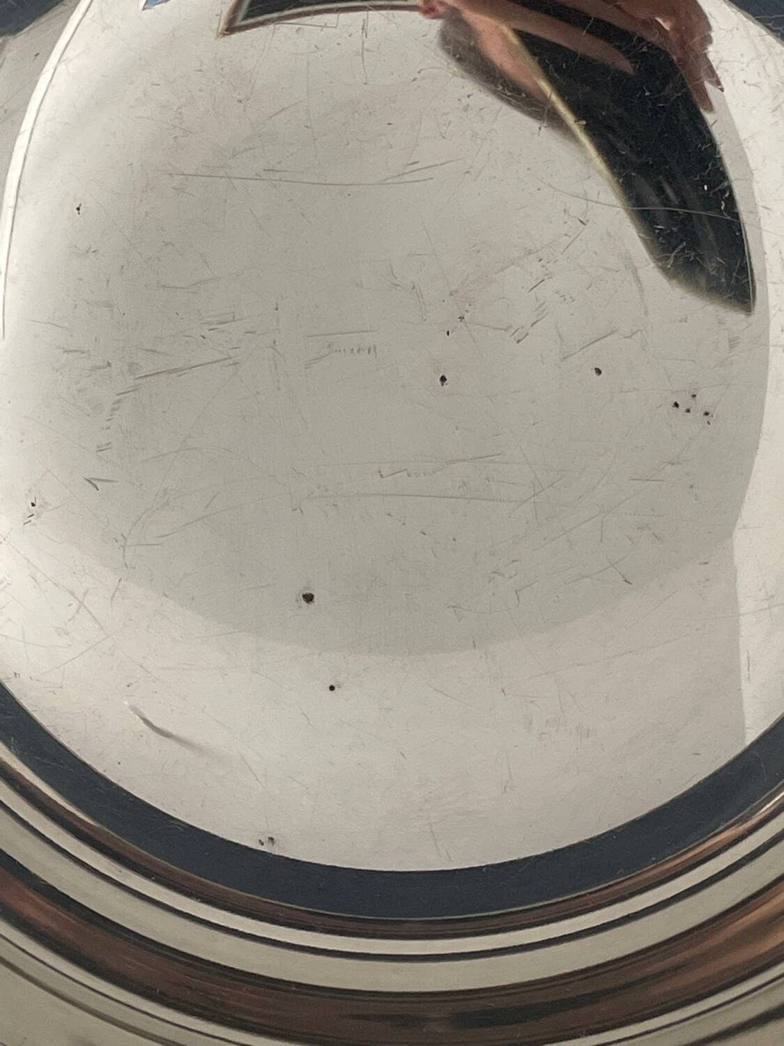 Silver metal fruit basket bowl