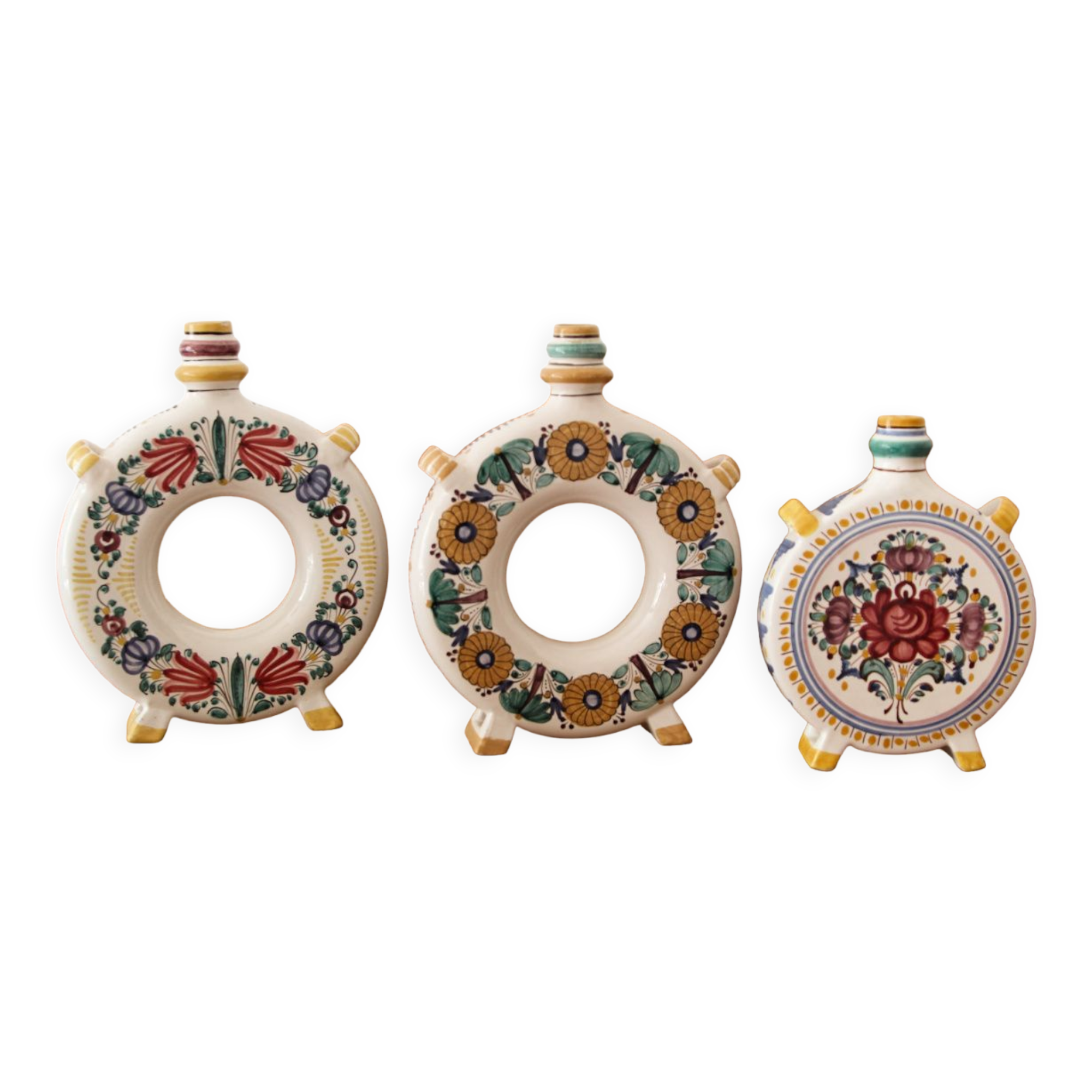 Set of 3 Slovak ceramic soliflores