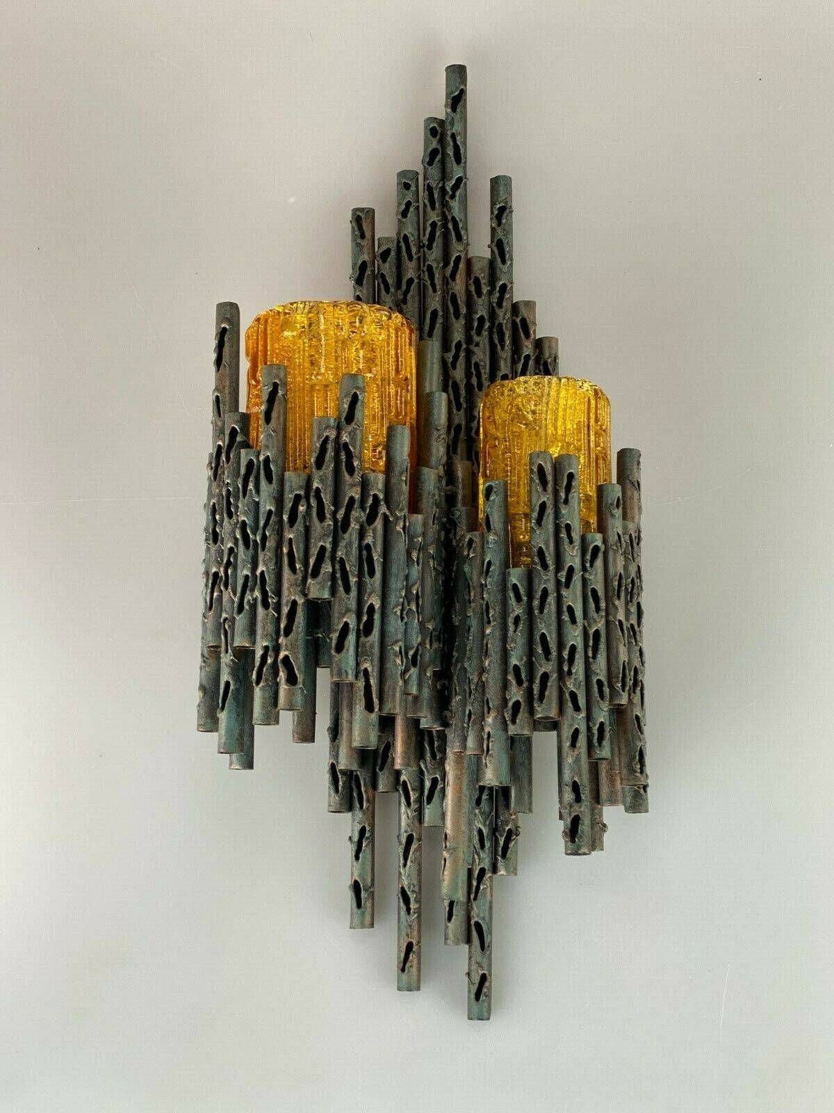 60s 70s Brutalist wall lamp Marcello Fantoni Wall Lamp Glass Design 60s