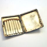 Art Deco cigarette case, alpaca cigarette holder with WS monogram.
