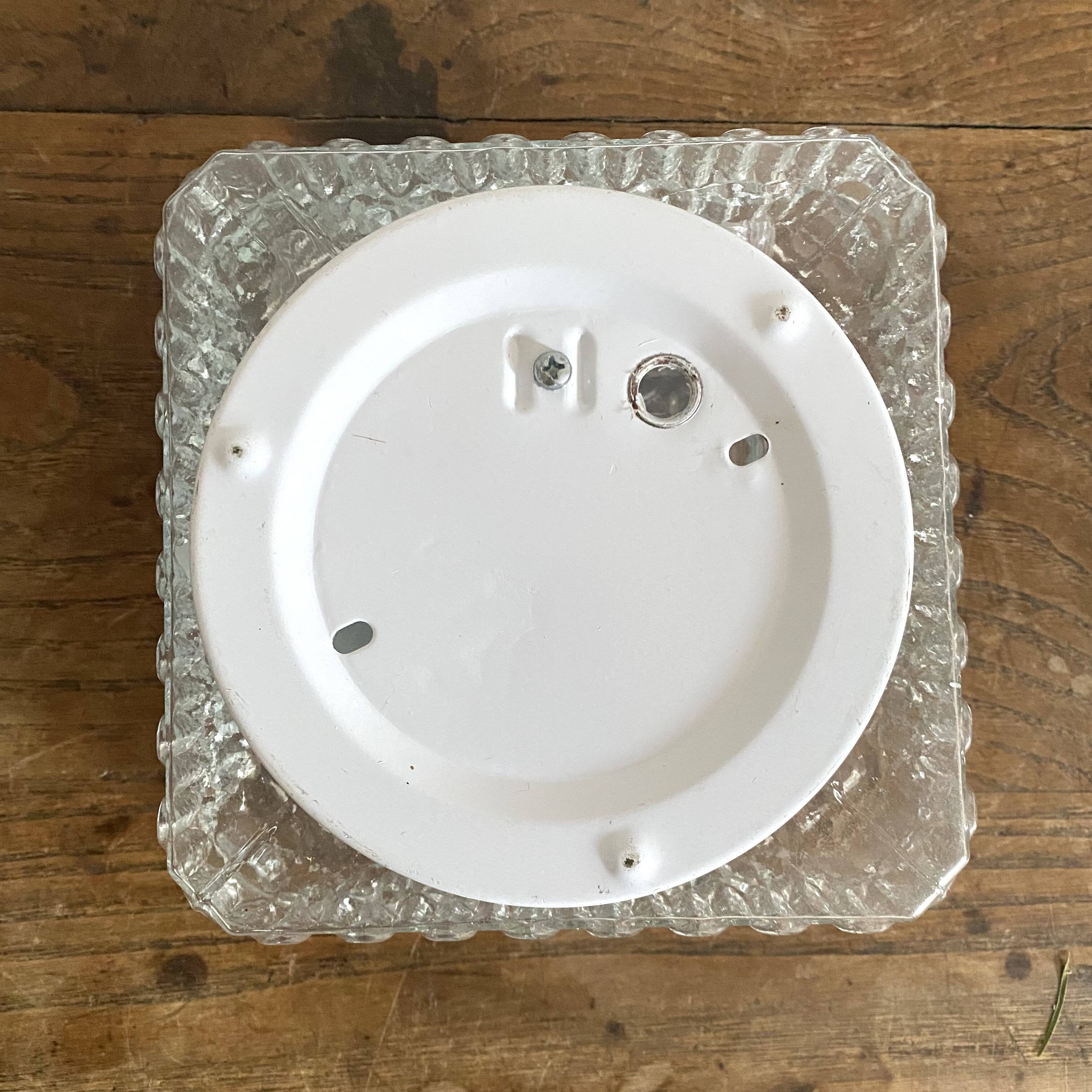 New Vintage Square Molded Glass Ceiling Light