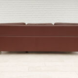 Danish 3-seater sofa, 70s, leather, original good condition