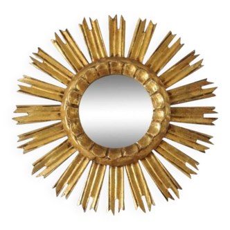 Vintage golden sun mirror