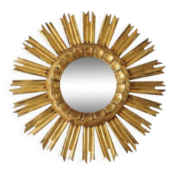Miroir soleil doré vintage