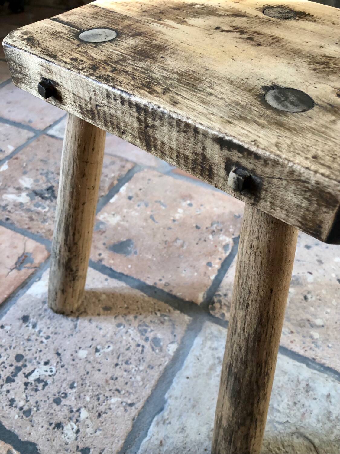 Renovated tripod farm stool