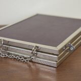 chrome vintage triptych mirror 46x19cm