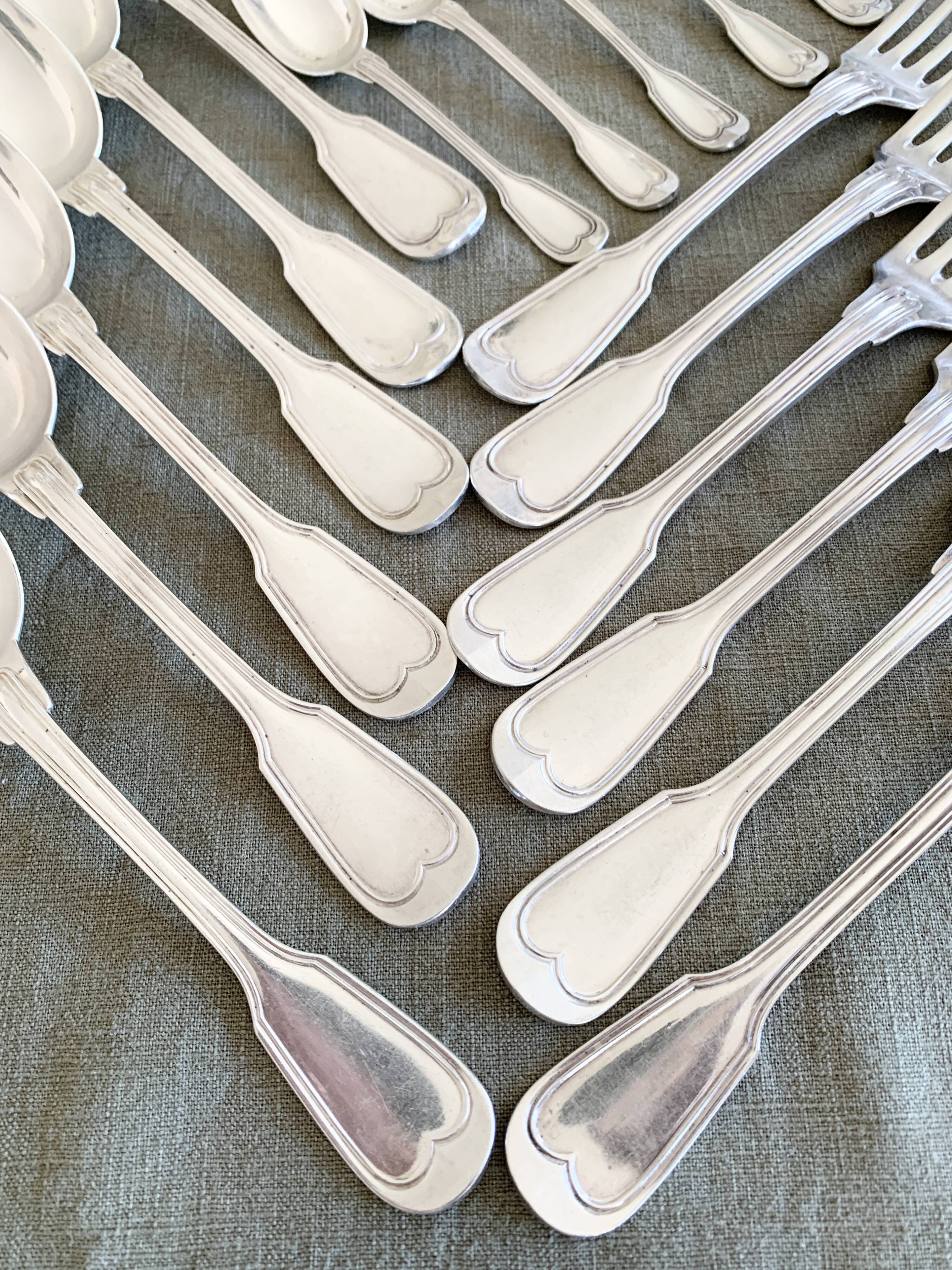 Christofle silver-plated cutlery set in its original case.