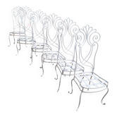 Serie de chaises de jardin en metal