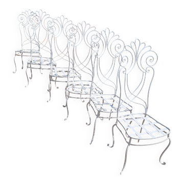 Serie de chaises de jardin en metal