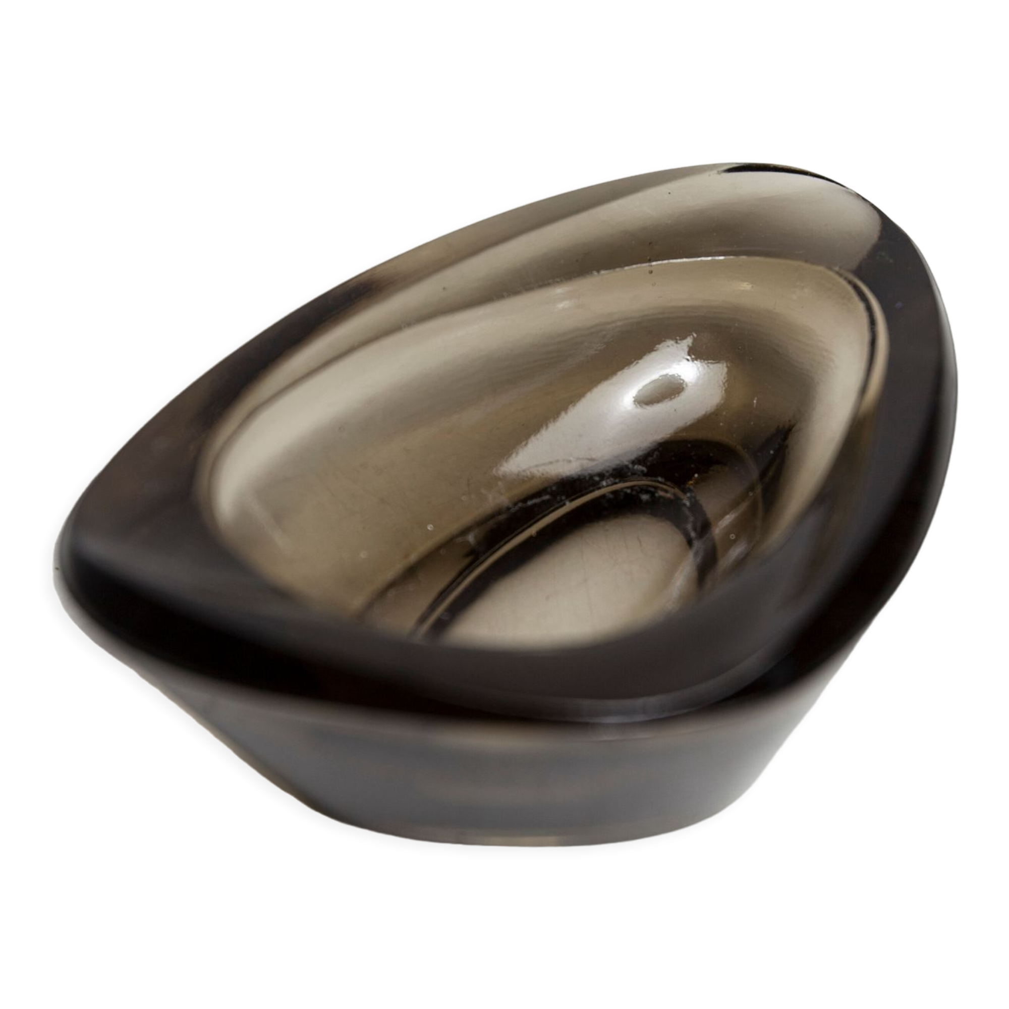 Asymmetrical ashtray Murano smoked 1960