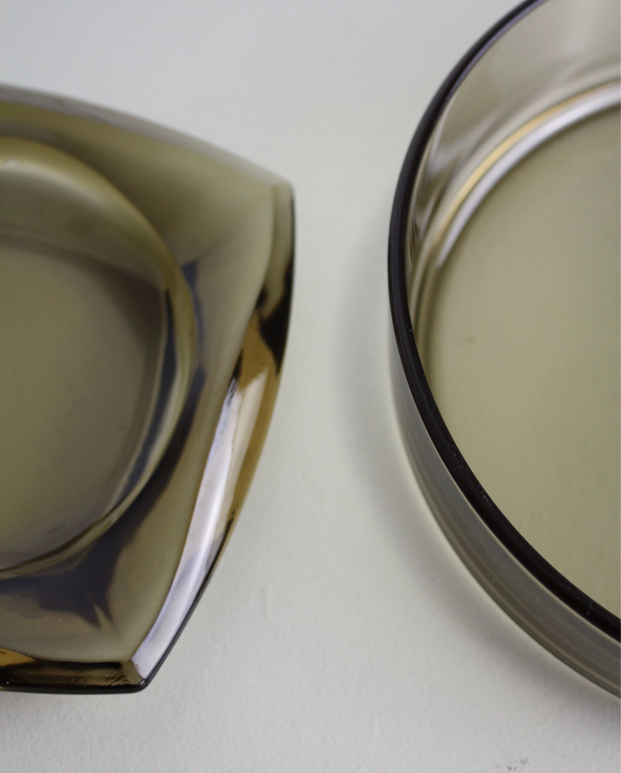 Vintage smoked glass ashtray