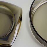 Vintage smoked glass ashtray