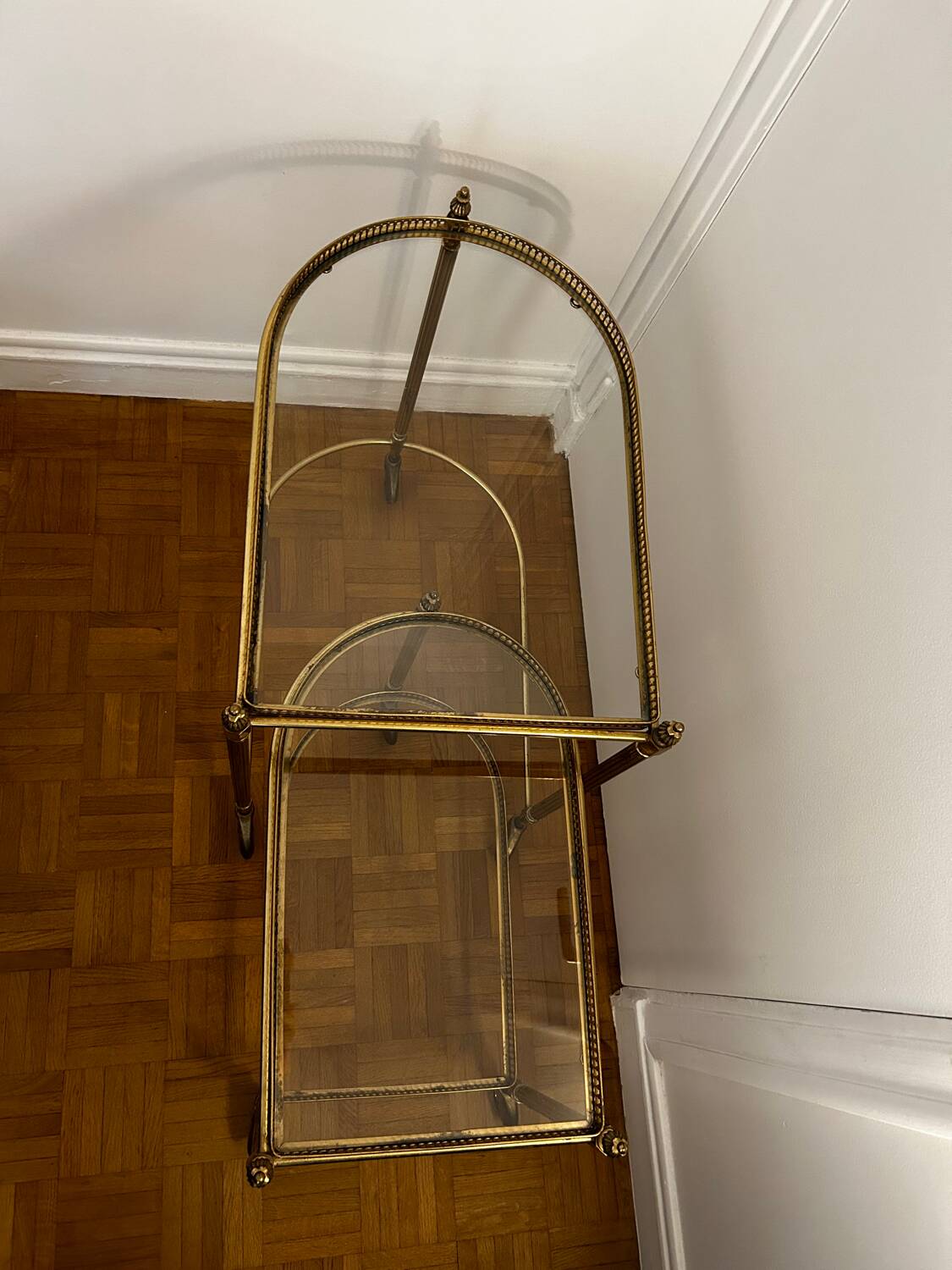 Brass and glass nesting table